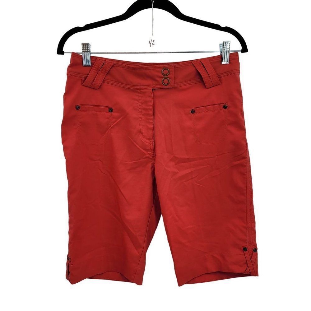 Tehama Womens Golf Shorts 6 Activewear Long‎ Mid-Rise Lightweight Stretch Red